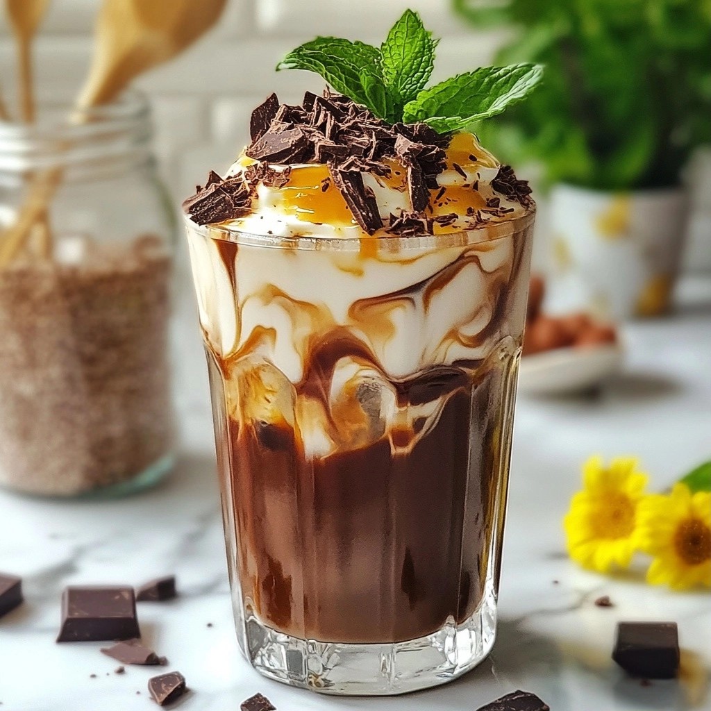 Refreshing Starbucks DIY Chocolate Mint Iced Coffee