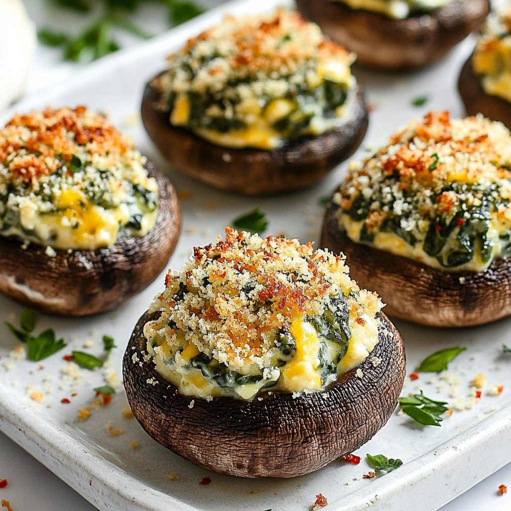 Savory copycat recipes Spinach Stuffed Mushrooms Delight