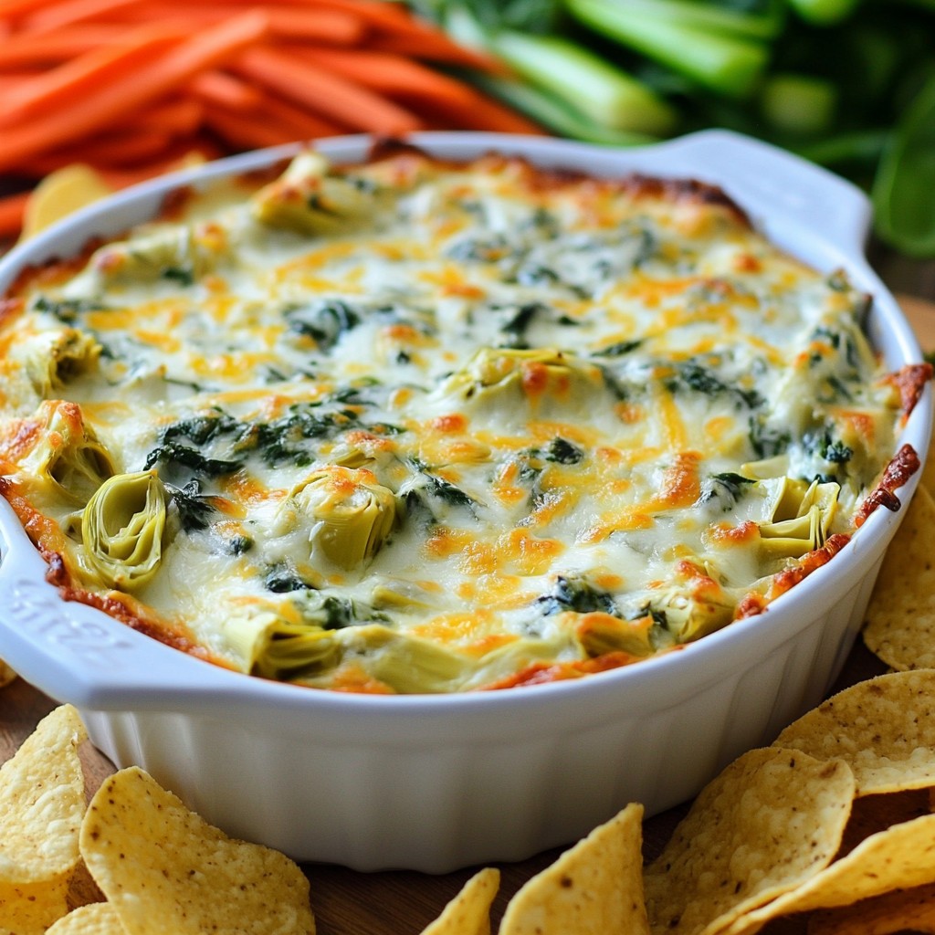 Cheesy Restaurant-Style Spinach Artichoke Dip Delight