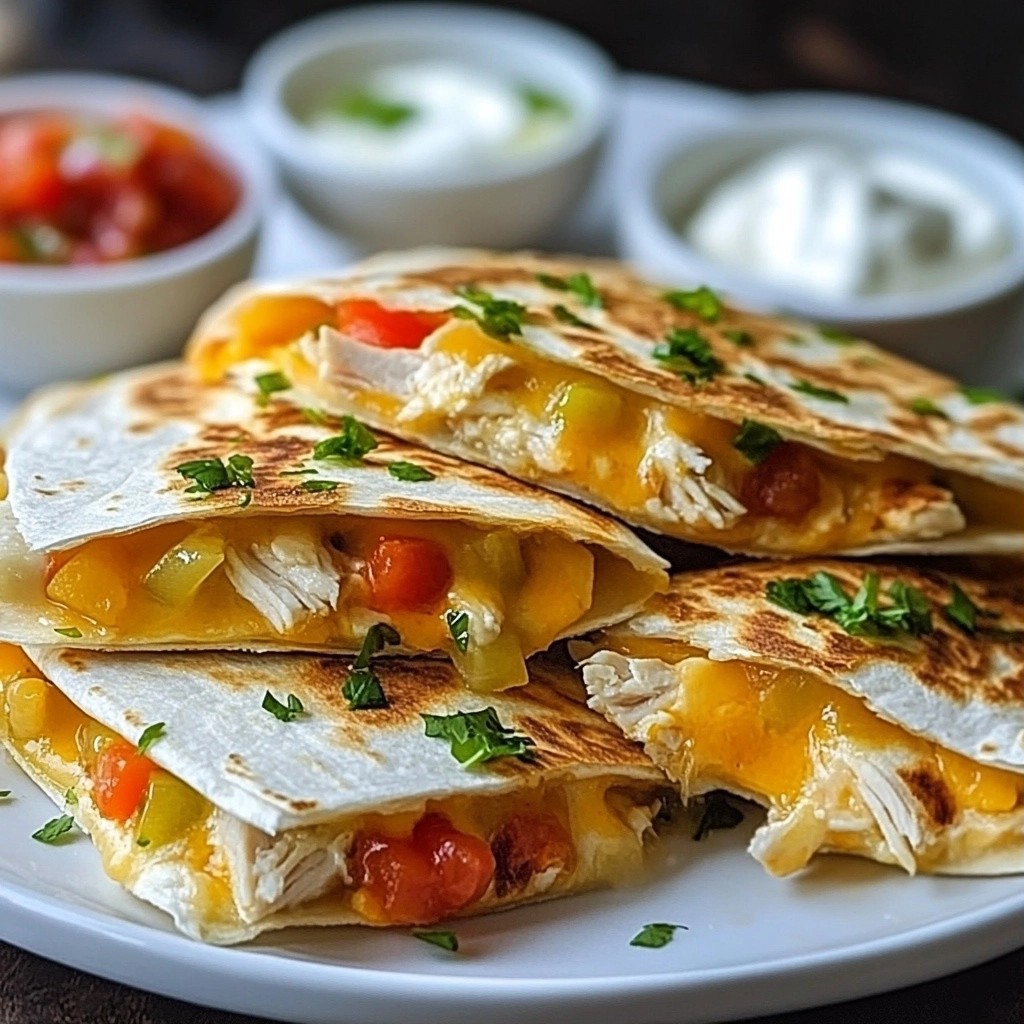 Cheesy Homemade Fast Food Chicken Quesadillas Recipe