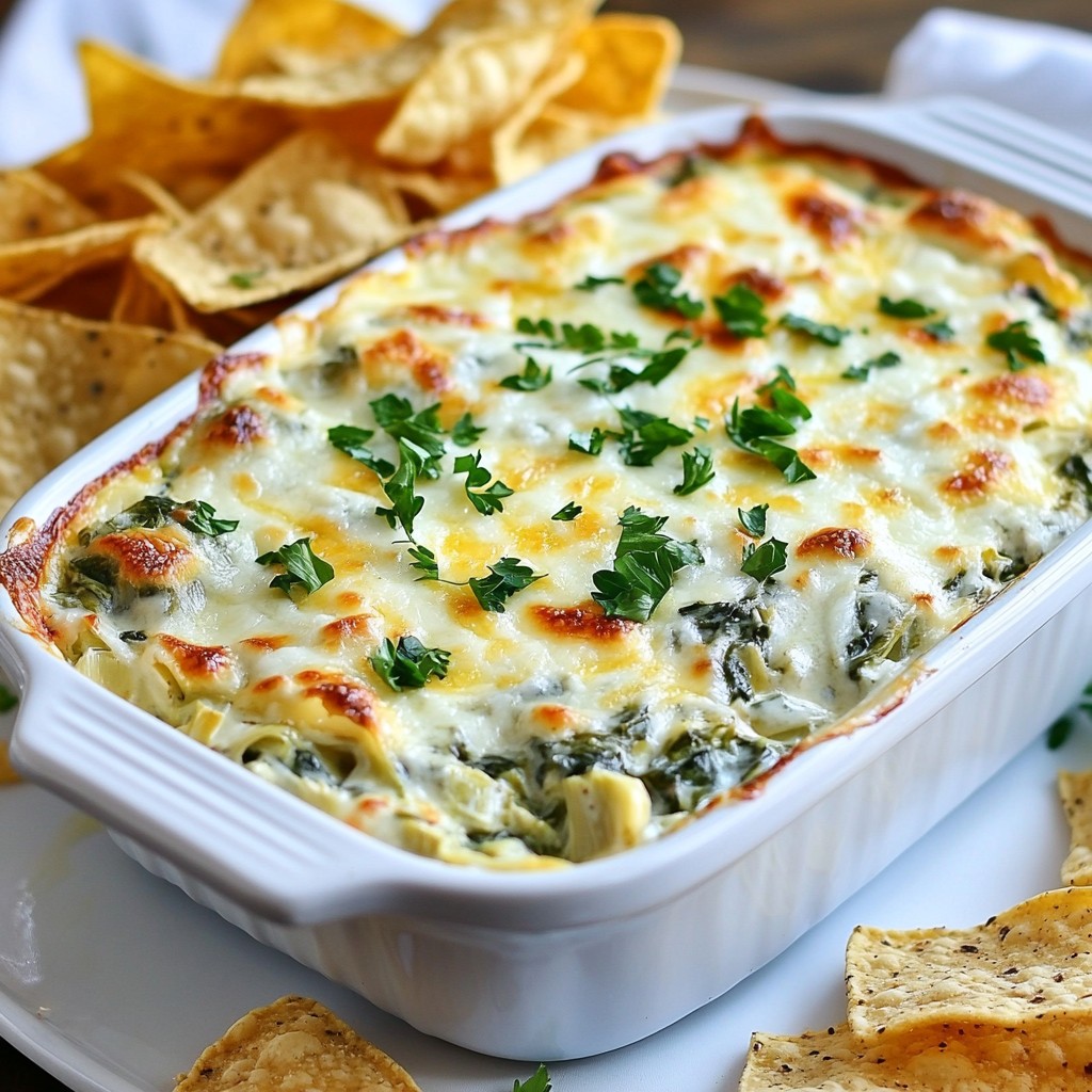 Cheesy Restaurant-Style Spinach Artichoke Dip Delight