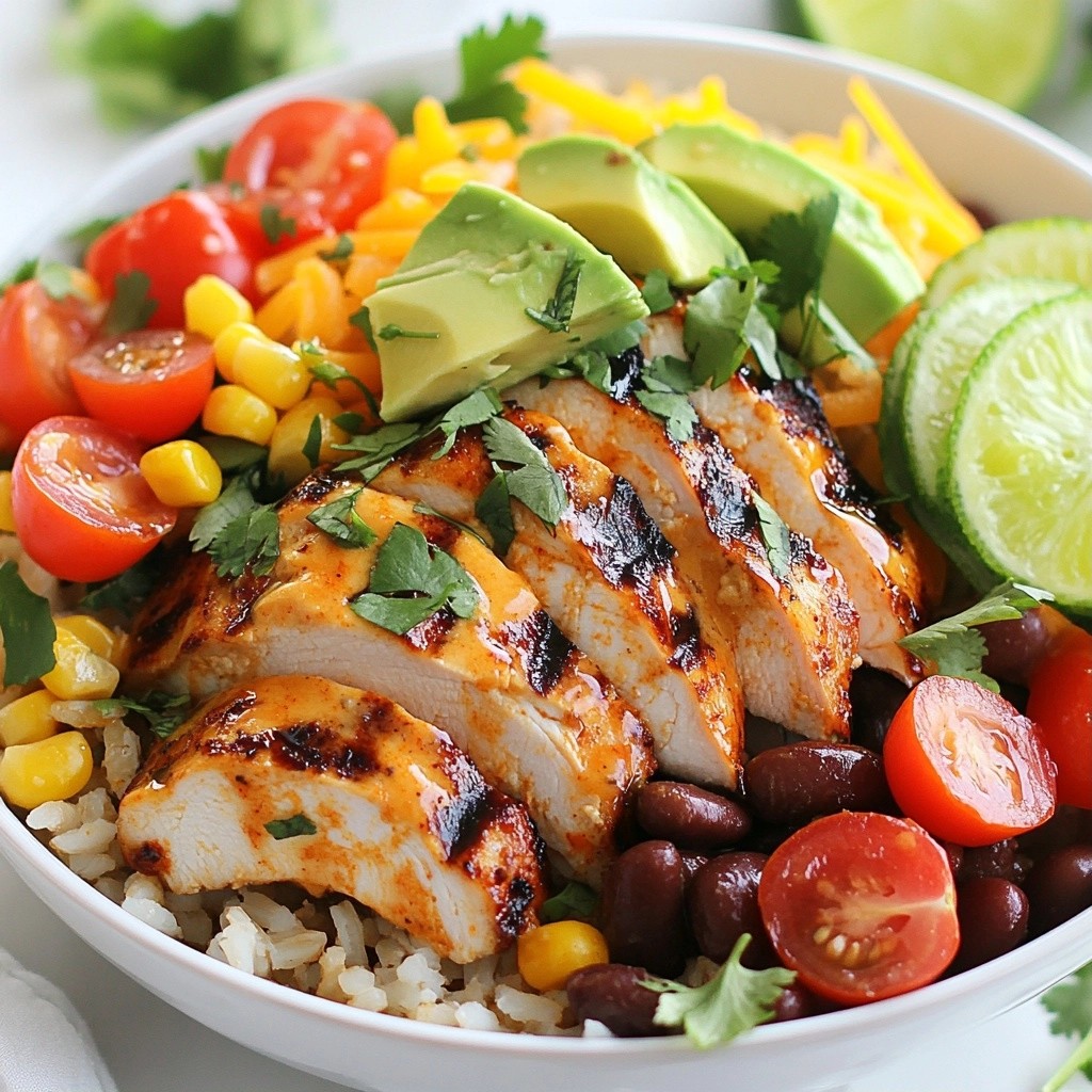 Smoky restaurant-style Chipotle Chicken Burrito Bowl Delight