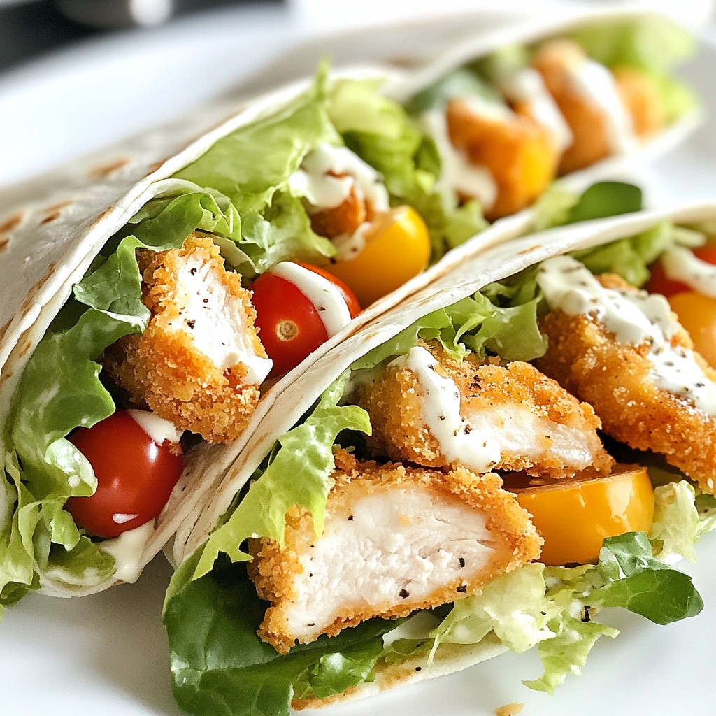 Crispy Homemade Fast Food Chicken Caesar Wrap Recipe
