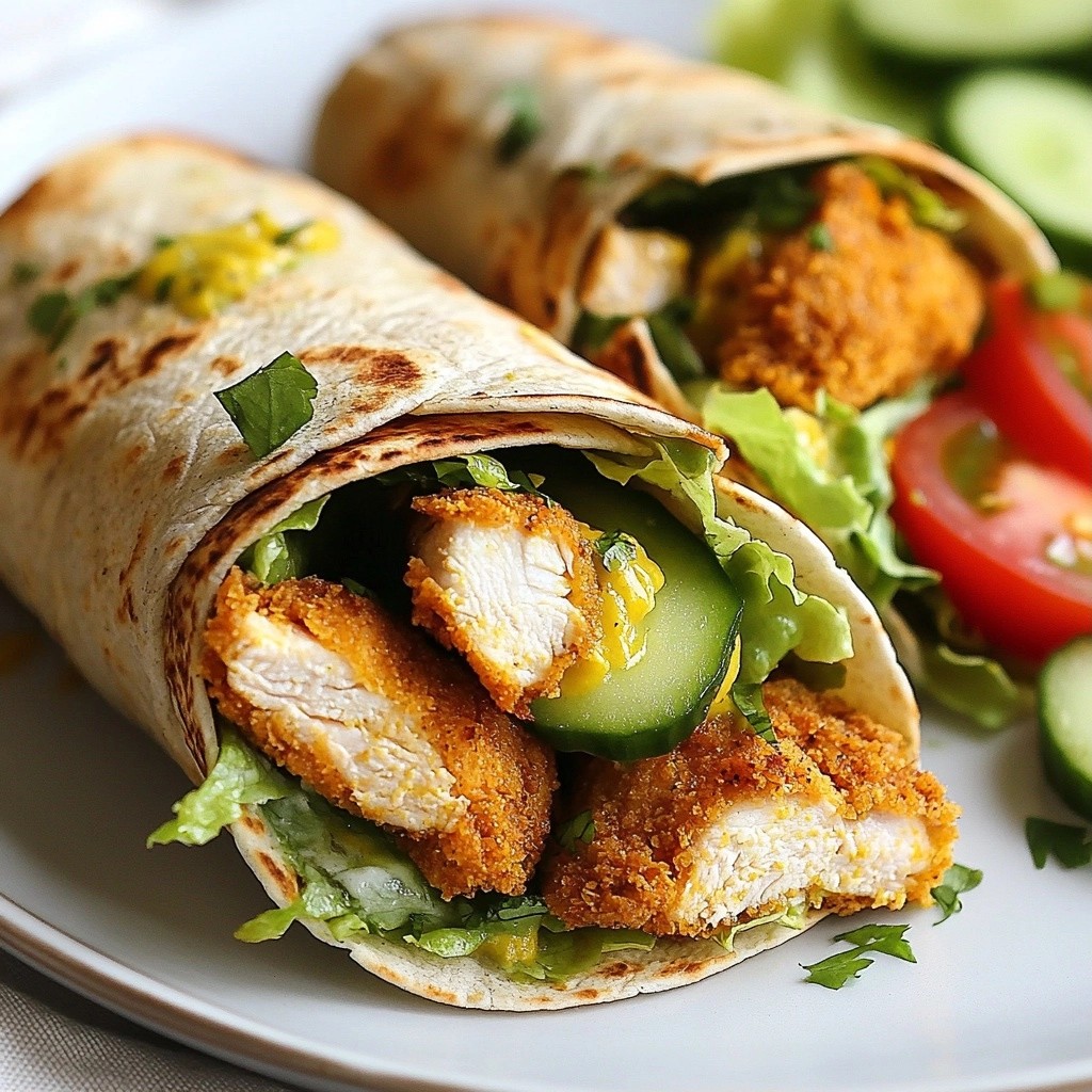 Crispy Homemade Fast Food Chicken Tikka Wraps Delight