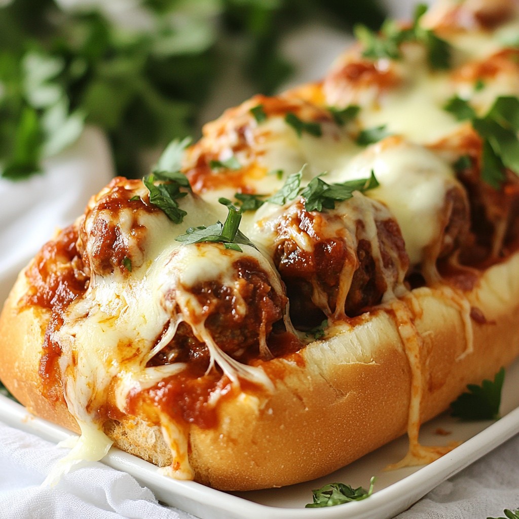 Juicy Homemade Fast Food Meatball Sub Delight