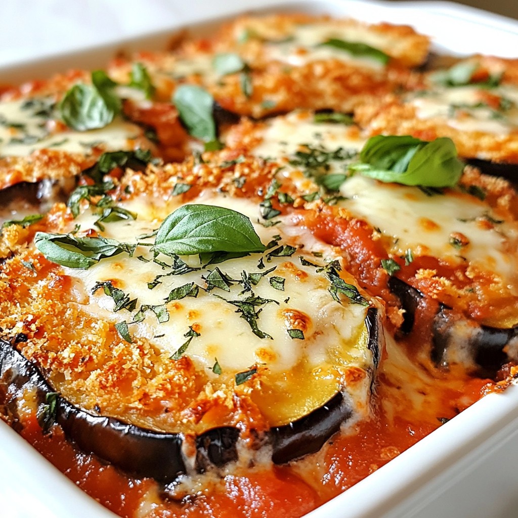 Hearty Restaurant-Style Eggplant Parmesan Dish