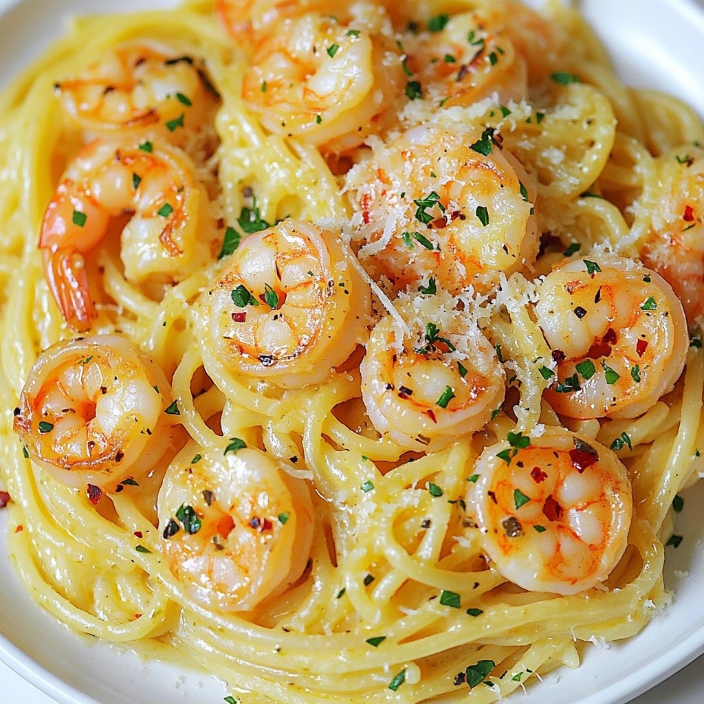 Creamy Restaurant-Style Garlic Herb Shrimp Pasta Delight